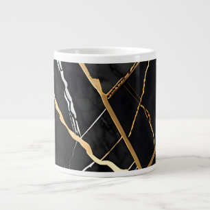 Taza De Café Gigante Moda Elegante amarillo dorado Faux Marble