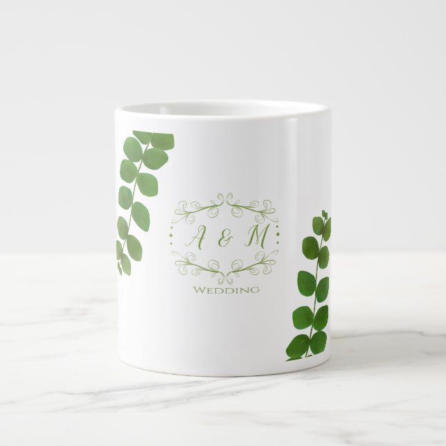 Taza De Café Gigante Moda verde boda (Frente)