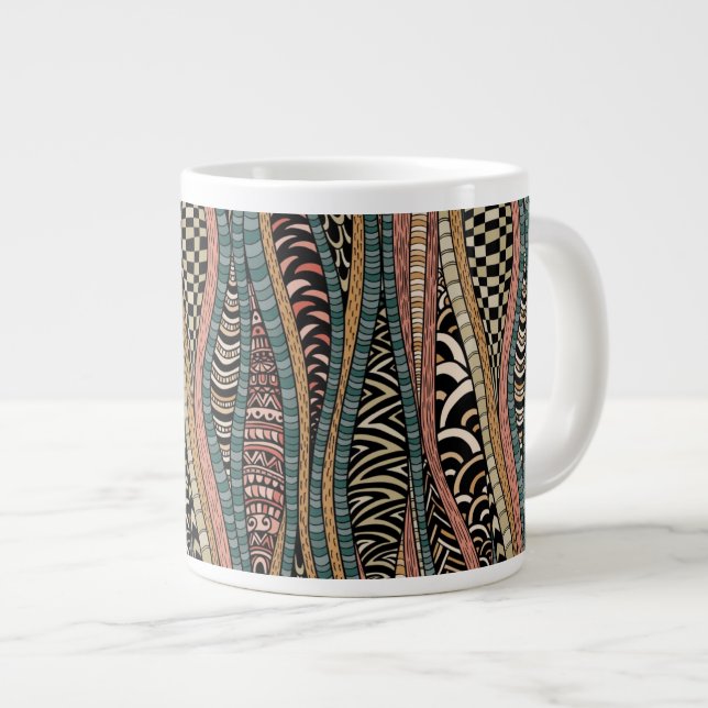 Taza De Café Gigante Modelo abstracto en estilo étnico (Derecha)