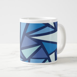 Taza De Café Gigante Modelo azul abstracto de Crsytal del hielo