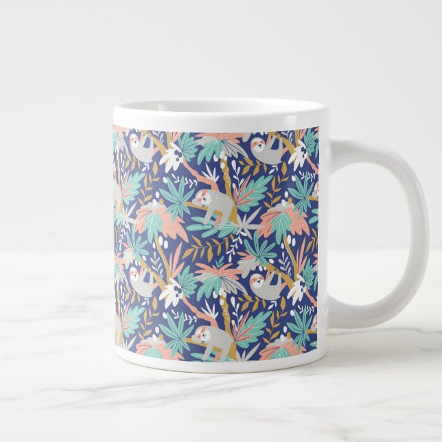 Taza De Café Gigante Modelo azul tropical de la pereza (Derecha)