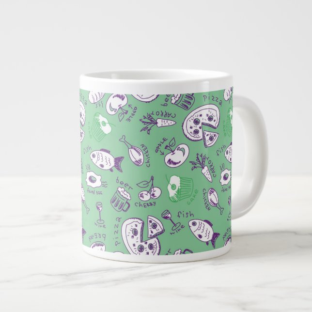 Taza De Café Gigante Modelo con la comida (Derecha)