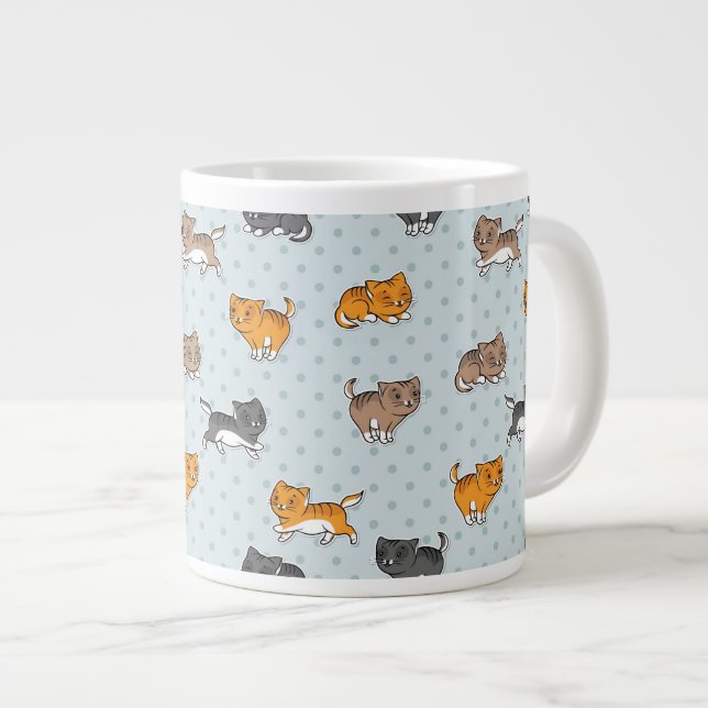Taza De Café Gigante modelo con los gatos divertidos (Derecha)