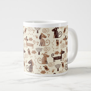 Taza De Café Gigante modelo con los perros lindos