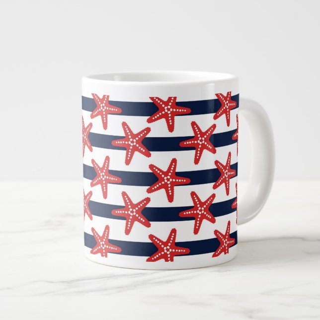 Taza De Café Gigante Modelo de barras y estrellas (Derecha)