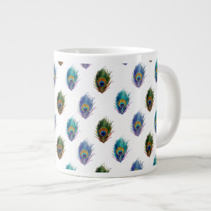 Taza De Café Gigante Modelo de la pluma del pavo real