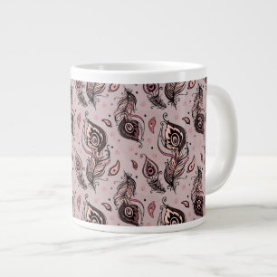 Taza De Café Gigante Modelo de la pluma del pavo real