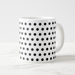 Taza De Café Gigante Modelo de lunar blanco y negro. Manchado