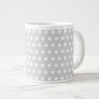 Taza De Café Gigante Modelo de lunar gris claro y blanco