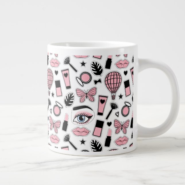 Taza De Café Gigante Modelo de maquillaje de Pegatinas (Derecha)