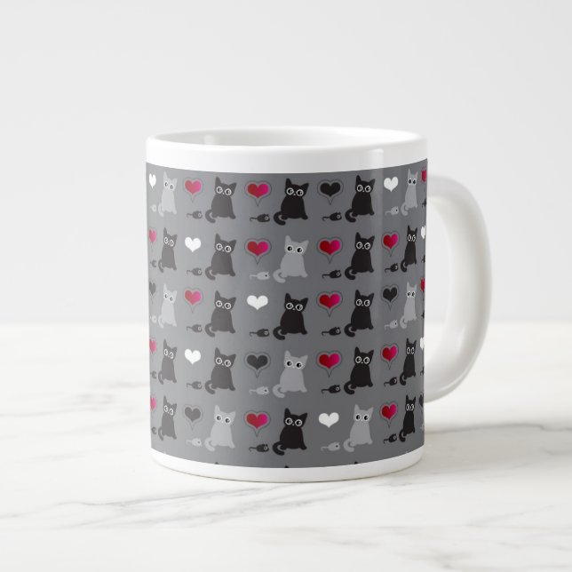 Taza De Café Gigante modelo del gatito y de los ratones (Derecha)