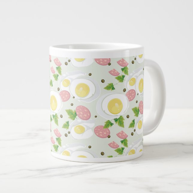 Taza De Café Gigante Modelo del huevo y de la salchicha (Derecha)