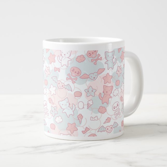 Taza De Café Gigante modelo del kawaii con doodle (Derecha)