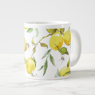 Taza De Café Gigante Modelo del limón de la acuarela