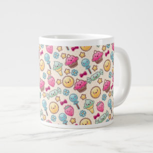 Taza De Café Gigante Modelo del niño de Kawaii con doodles lindos