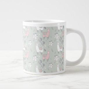 Taza De Café Gigante Modelo en colores pastel de la llama