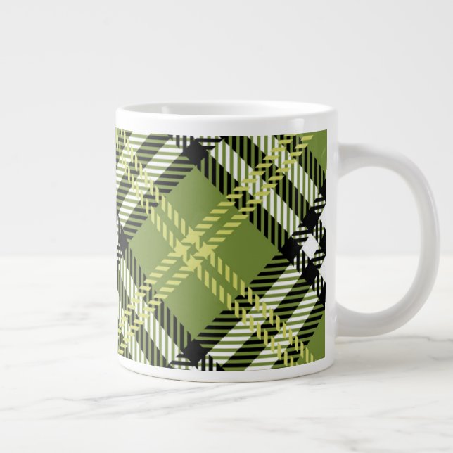 Taza De Café Gigante Modelo irlandés verde de la tela escocesa (Derecha)