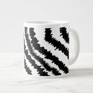Taza De Café Gigante Modelo negro del estampado de zebra