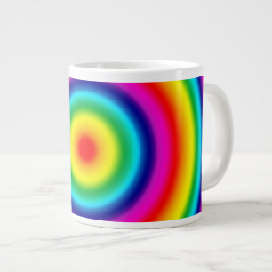 Taza De Café Gigante Modelo redondo psicodélico del arco iris