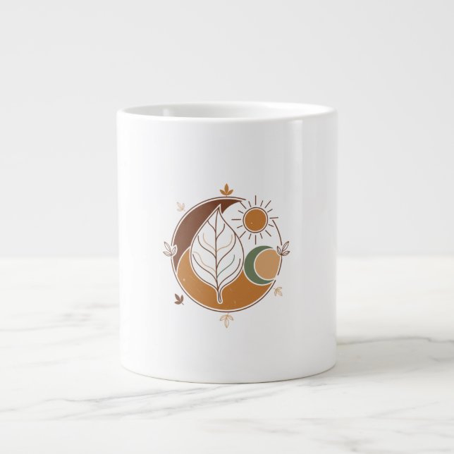 Taza De Café Gigante Modern Abstract Line Art Coffee Cup (Frente)