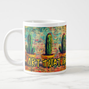 Taza De Café Gigante Modern Boho Art Desert Cactus Street Style Flair