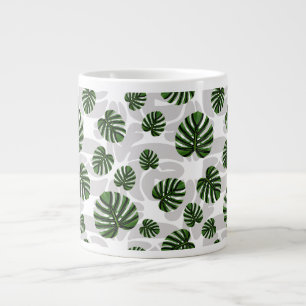 Taza De Café Gigante Modern Boho Botanical Leaves Pattern