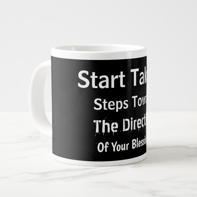 Taza De Café Gigante Modern Bold Black Uplifting Everyday Faith  (Izquierda)