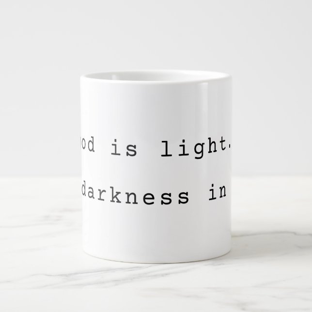 Taza De Café Gigante Modern "God is Light" Jumbo Coffee Mug (Frente)