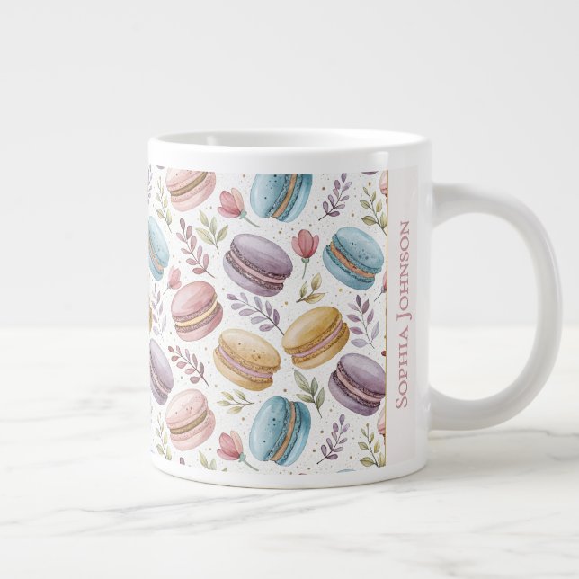Taza De Café Gigante Modern Personalized Macaroon Desserts (Derecha)