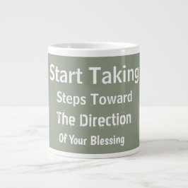 Taza De Café Gigante Modern Sage Green Uplifting Everyday Faith 