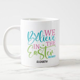 Taza De Café Gigante Moderna caligrafía Semana Santa Bunny Mug