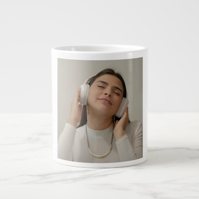 Taza de café gigante moderna personalizada con fot (Frente)