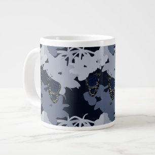 Taza De Café Gigante Moderner Purpur Schmetterling & Bluete