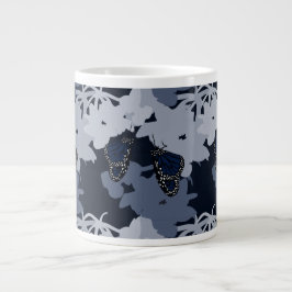 Taza De Café Gigante Moderner Purpur Schmetterling & Bluete