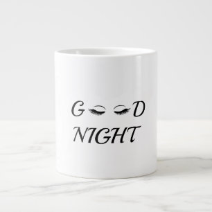 Taza De Café Gigante Moderno Minimalista Buenas Noches Pestañas Estétic