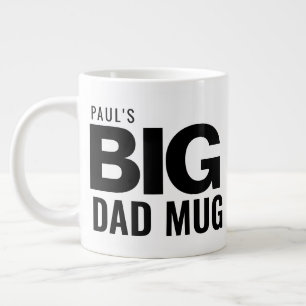 Taza De Café Gigante Moderno nombre personalizado del Día del Padre Mug