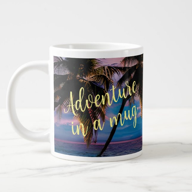 Taza De Café Gigante Moderno Sunset beach personalizado adventure coffe (Izquierda)