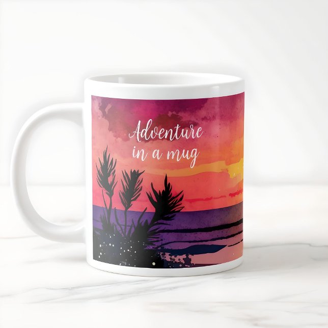 Taza De Café Gigante Moderno Sunset beach personalizado adventure coffe (Subido por el creador)