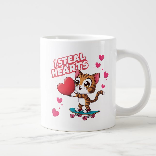 Taza De Café Gigante Moderno y gracioso "Sé mi San Valentín" (Derecha)