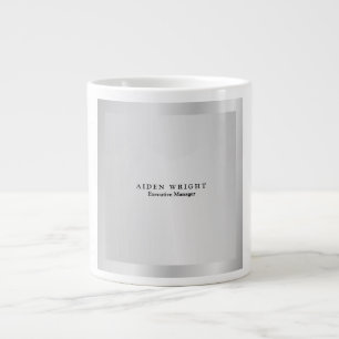 Taza De Café Gigante Moderno y moderno gris plateado Minimalista