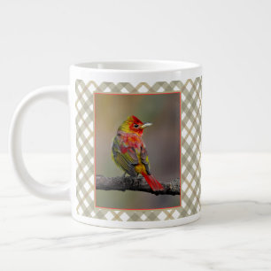 Taza De Café Gigante Moldura de Tanager de escarlata - Fotografía origi