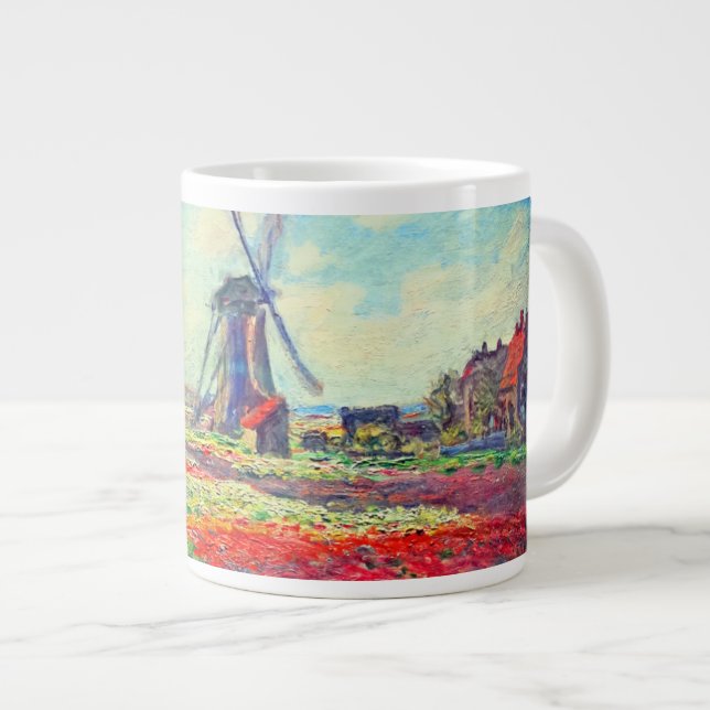 Taza De Café Gigante Molino de viento Monet Tulips (Derecha)
