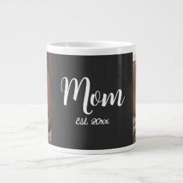 Taza De Café Gigante Mom Established Script Black Photo Specialty Mug