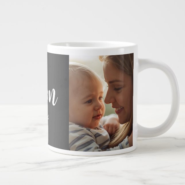 Taza De Café Gigante Mom Established Script Black Photo Specialty Mug (Derecha)