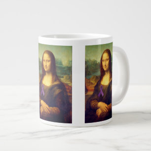 Taza De Café Gigante Mona Lisa Con Cinta Púrpura