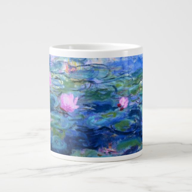 Taza De Café Gigante Monet Pink Water Lilies (Frente)