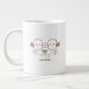 Taza De Café Gigante Mono de calcetín acogedor