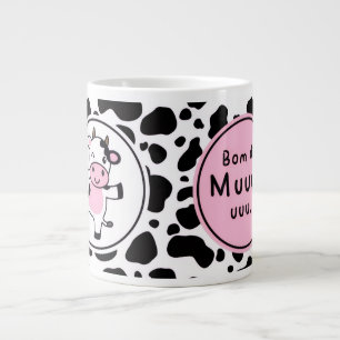 Taza De Café Gigante Mono diseño de vaca Kawaii “Bom Dia Muuuuu” lindo