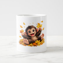 Mono sonriente con grandes ojos juguetón tropical