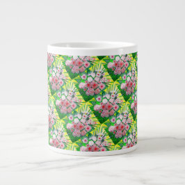 Taza De Café Gigante Monocromático, Rosas, Dianthus caryophyllus,  Gerb